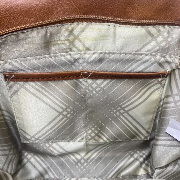 London Fog Brown Leather Hand or Shoulder Bag w/Adjustable & Removable Strap - Picture 11 of 15